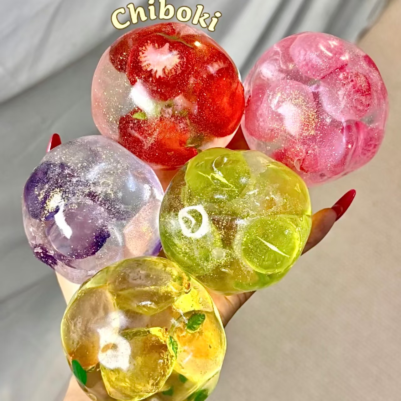ちぼき！グラスフルーツシリーズ！ワセリンテクスチャーの薄皮成形可能なスクイーズボール