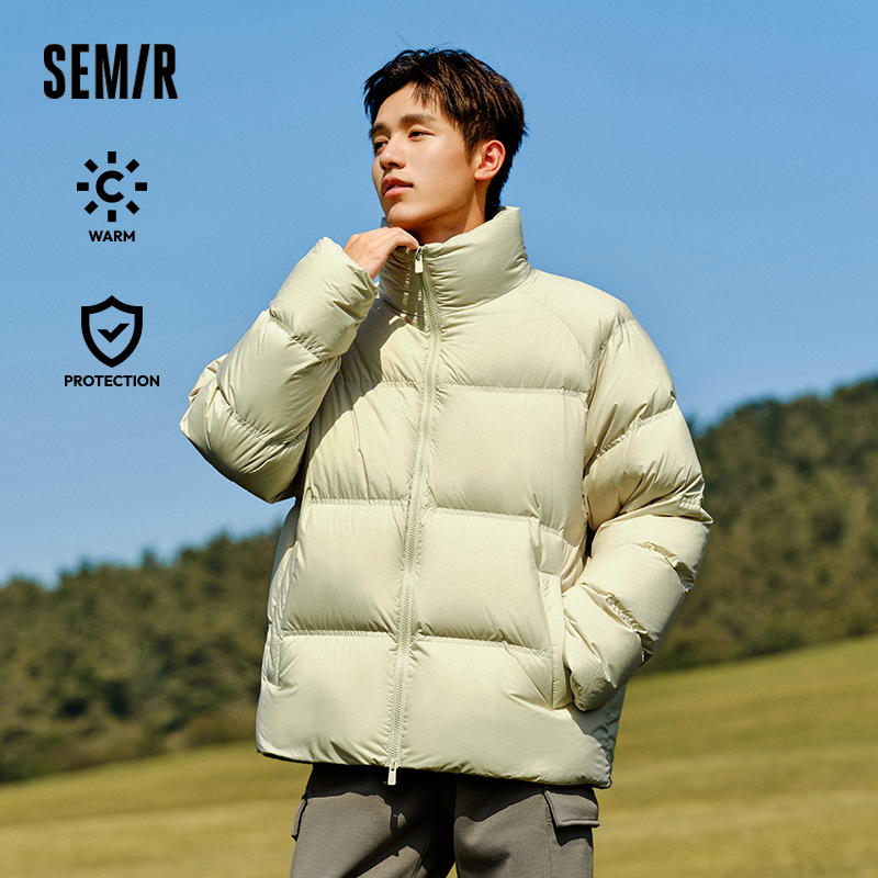 Semir ダウンジャケット男性 2024 冬の新肥厚ショートコート 3 プルーフサー​​マルフグコートカップルトップトレンディなダウンジャケット