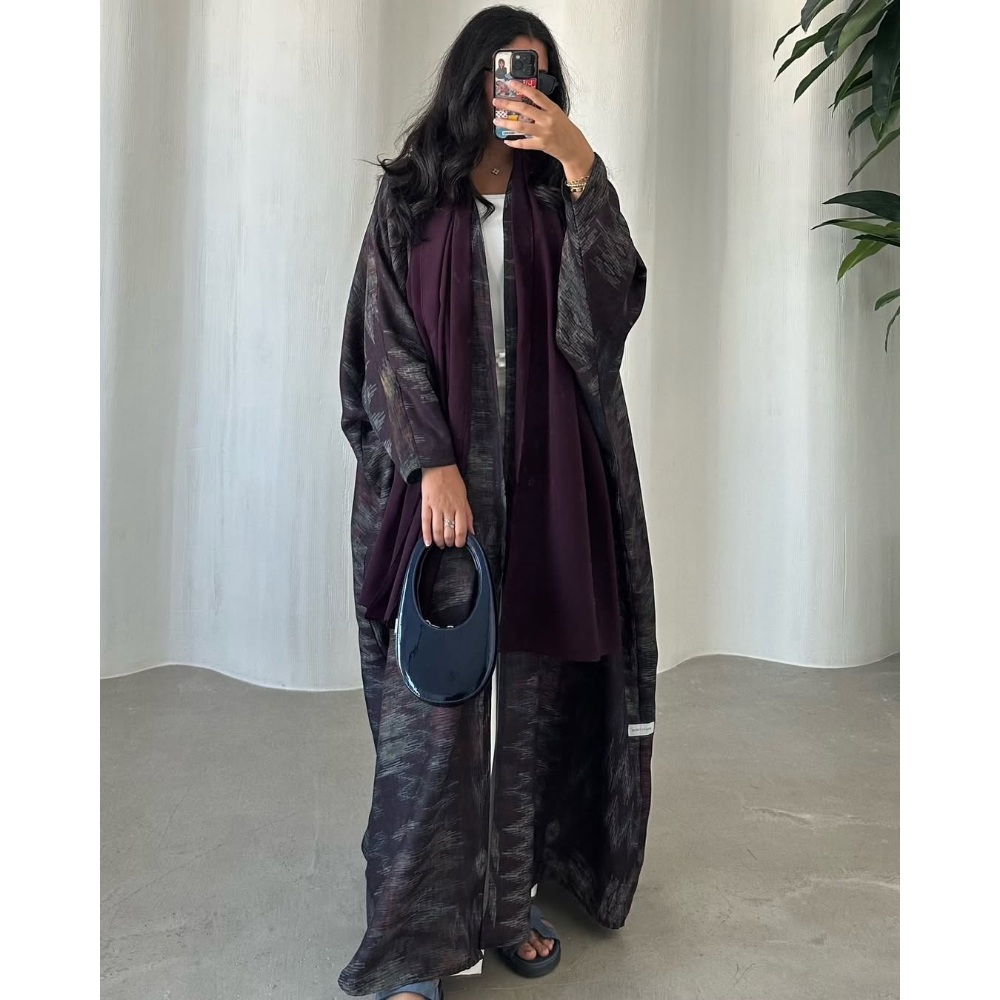 中東女性イスラム教徒アバヤカジュアルイスラムカフタンマキシドレスフルスリーブアラビア Jilbabs オープンフロントアバヤハジブ