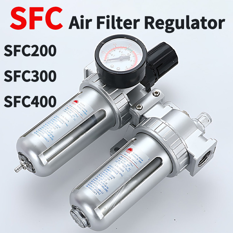 SFC200 1/4 インチ、SFC300 3/8 インチ、SFC400 1/2 インチ、エアコンプレッサーフィルターレギュレーター油水分離器トラップレギュレーターバルブ空気圧部品