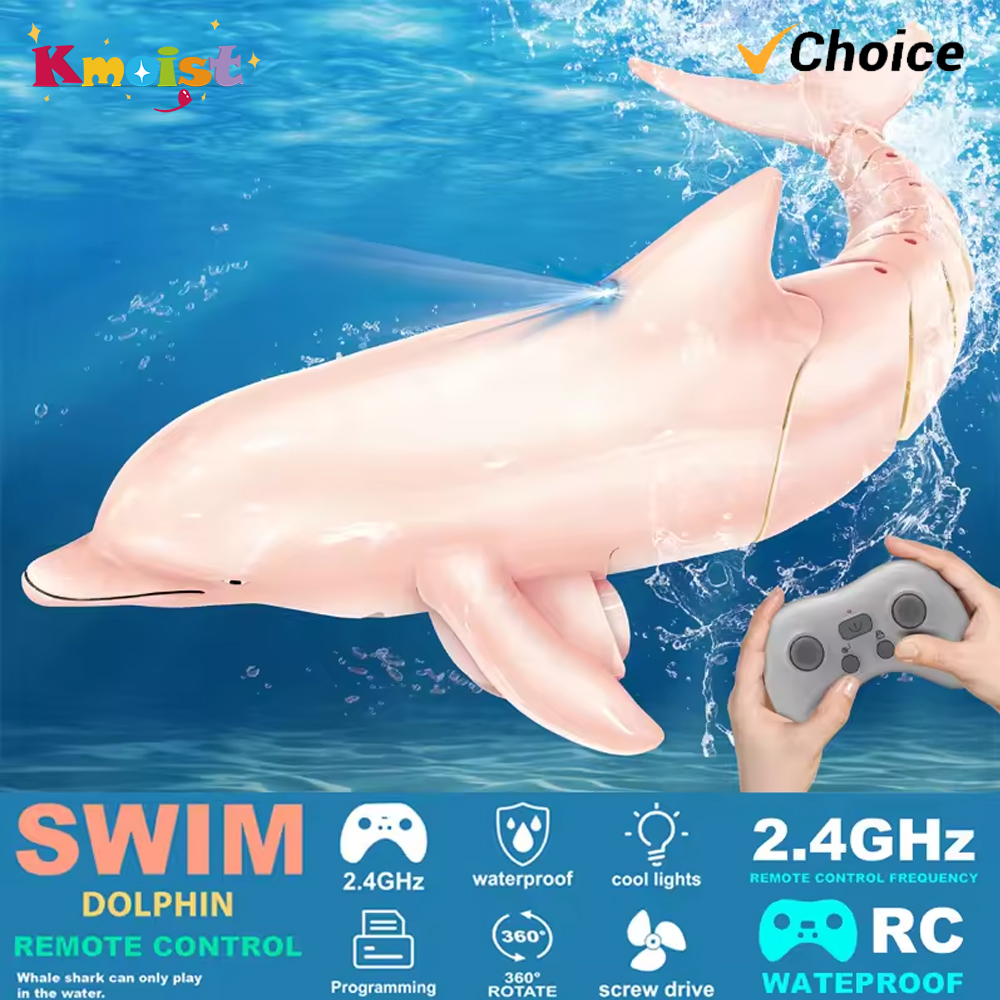 2.4 グラム Rc イルカ魚のおもちゃ光水プール電気防水リモコン水泳動物のおもちゃ男の子子供クリスマスギフト