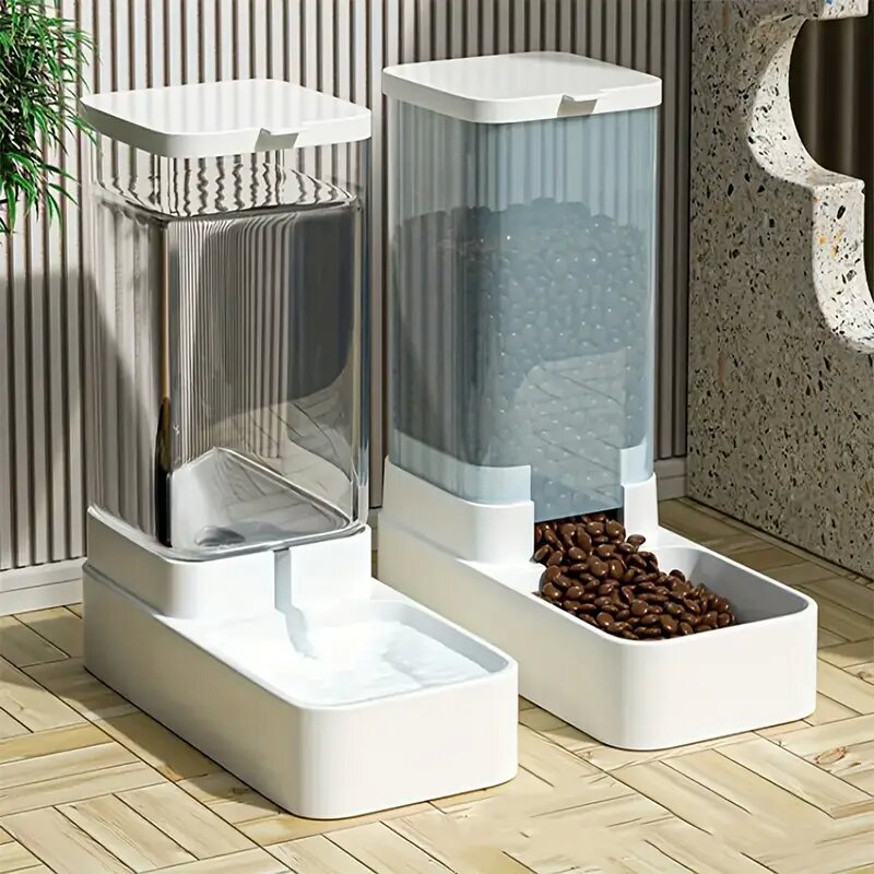 1 個/2 個自動犬給餌器/ウォーターディスペンサー、プラスチック重力ドッグフードとウォーターディスペンサーセット