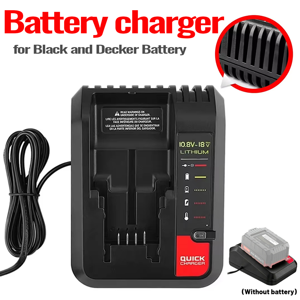 リチウムイオンバッテリー充電器 急速充電 ブラックアンドデッカー 10.8V 18V 20V モデル LBXR20 LBXR20B ASL186K ASL188K ツール 2A 100-240V