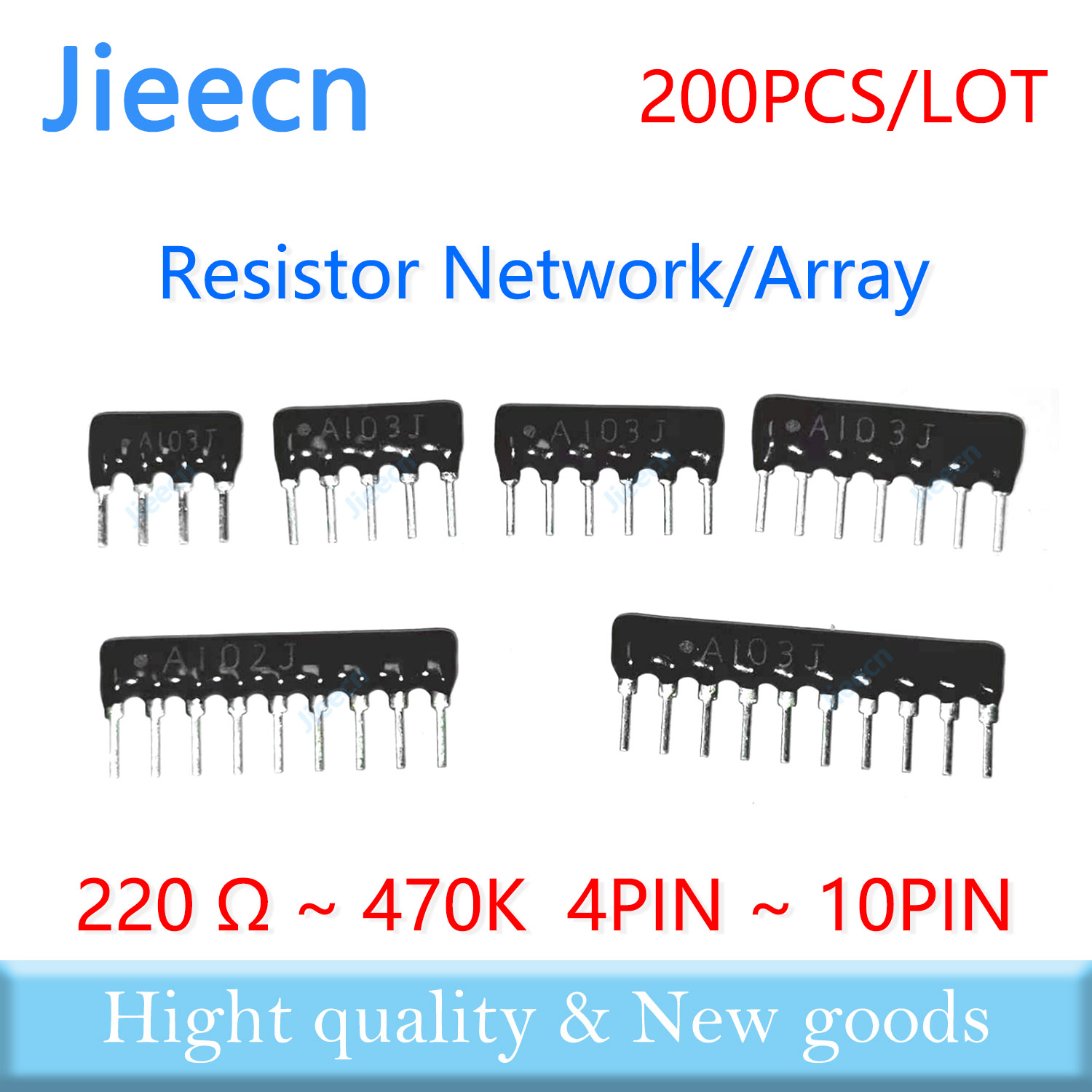200 個 4PIN-10PIN 除外ネットワーク抵抗アレイ DIP 220R 330R 470R 510R 680R オーム 1K 1.5K 2K 2.2K 3K 3.3K 10K 100K 9A681J 510K