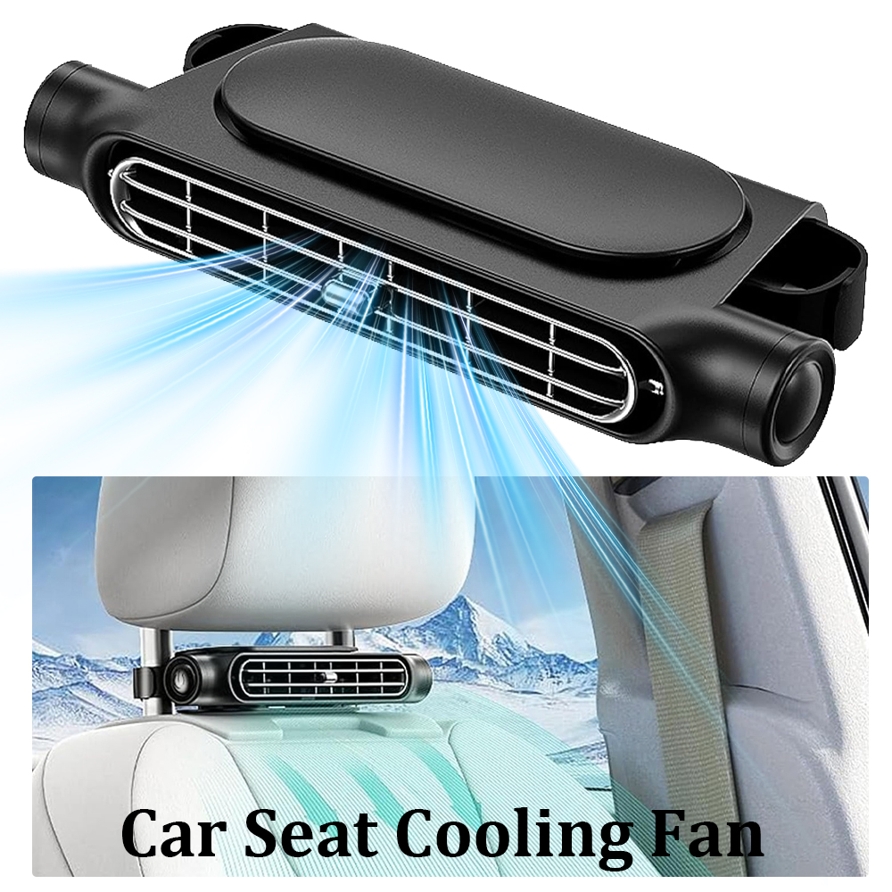 1/2 個車のヘッドレスト冷却空気ファン 3 速度調整可能な車内リアヘッドレストファンクーラー空冷ファンカーアクセサリー