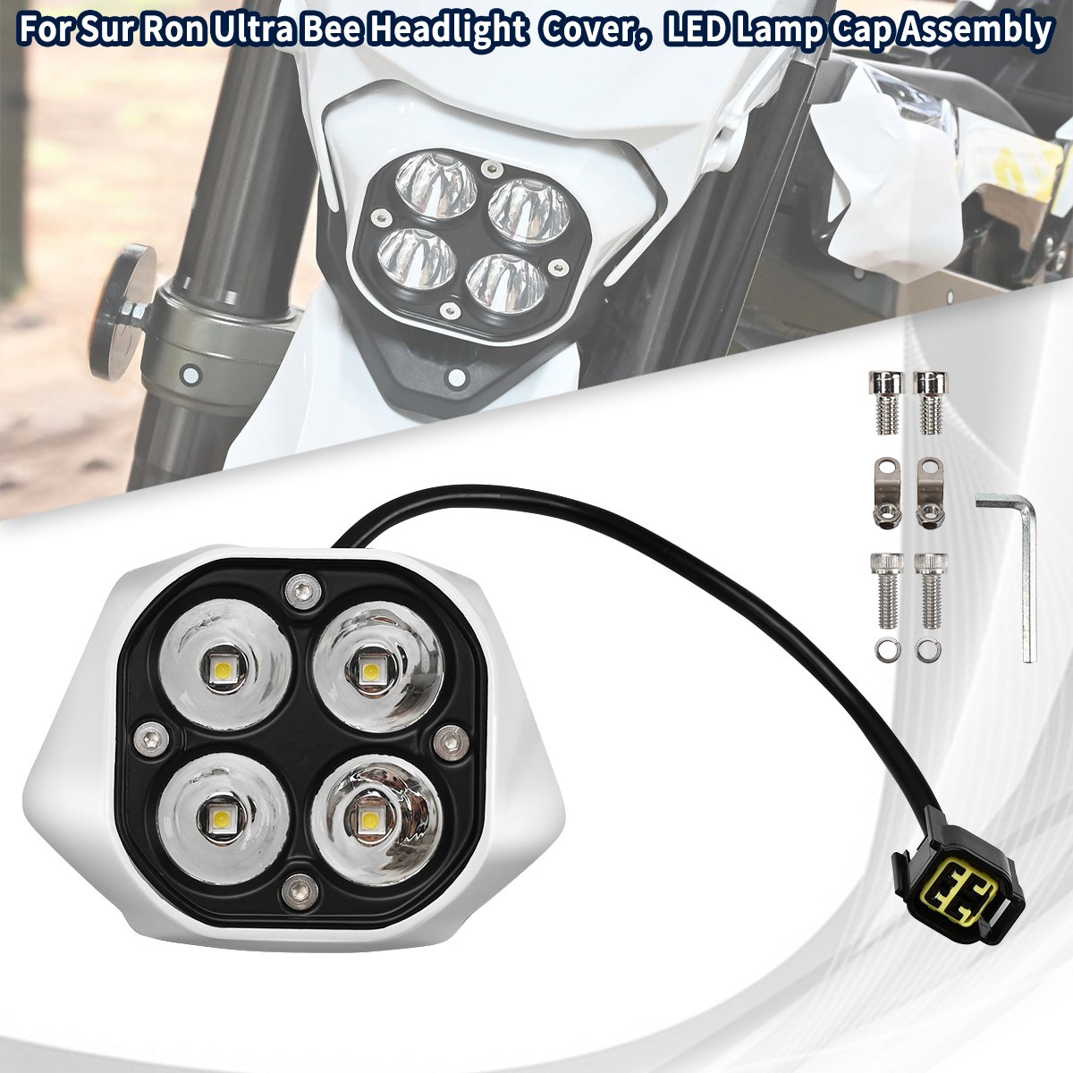 フロントヘッドライトカバー LED フロントライトランプキャップアセンブリ電動自転車モーターオフロードアクセサリー Sur Ron Ultra Bee 2023 2024