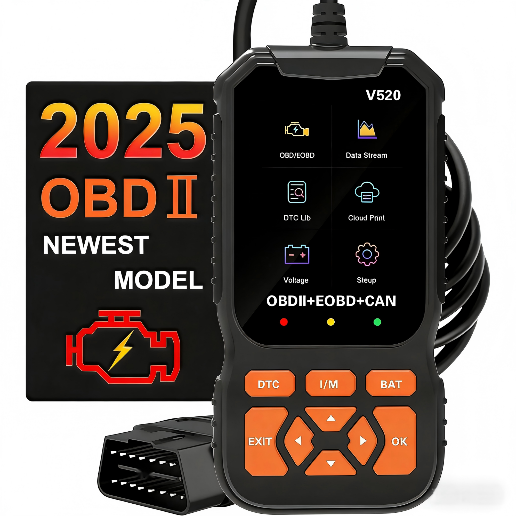 車 OBD2 スキャナ診断ツールコードリーダー電圧テスターエンジン故障コードスキャナ自動車故障検出テスター