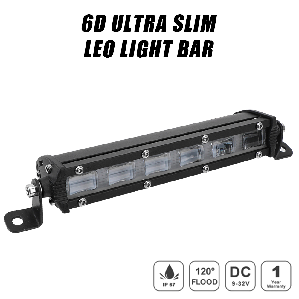 トラクタートラック用フラッドライトオフロード4WD 4x4 ATV UTV UAZ 7インチ12V 24V LEDワークライト6DレンズLEDライトバー