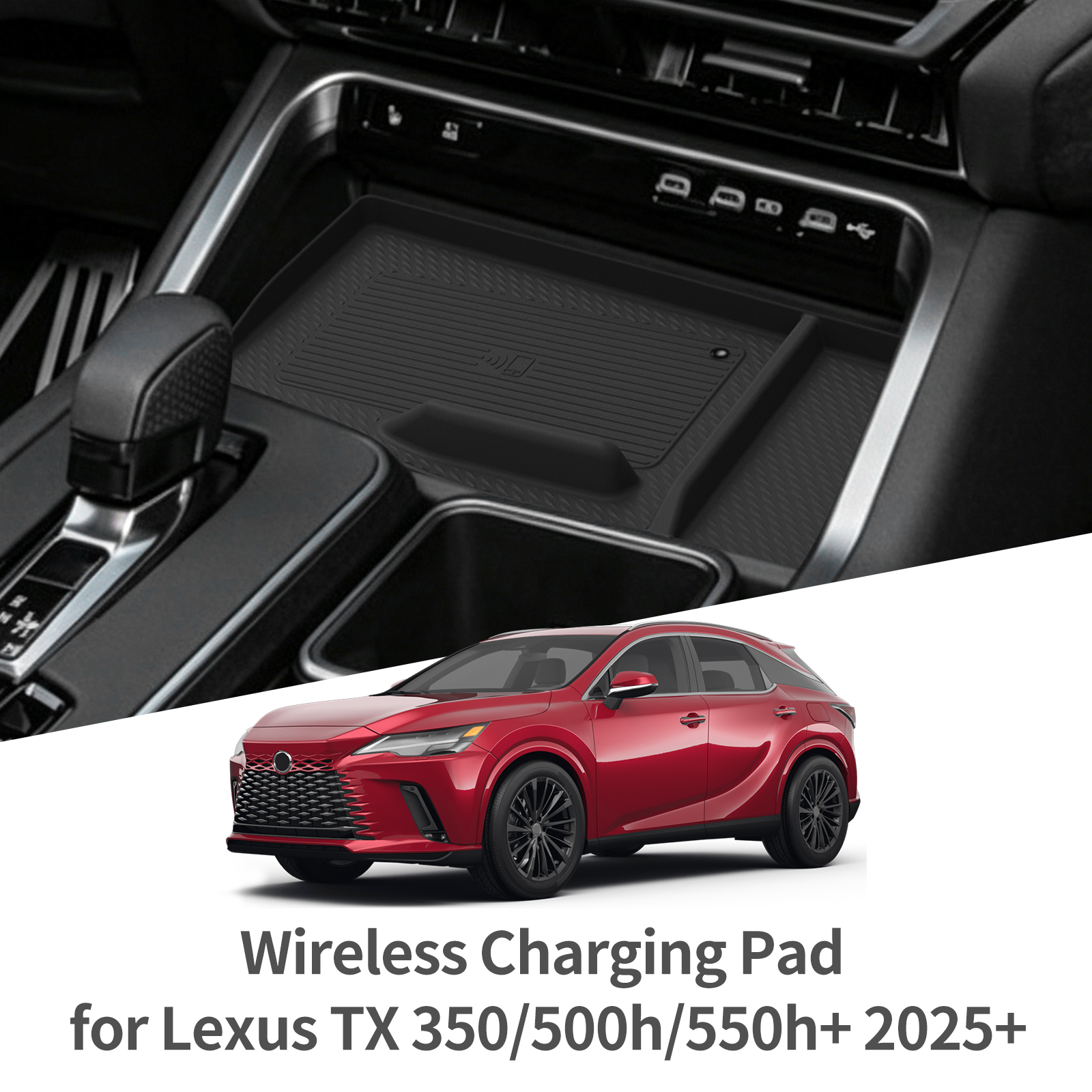左ドライブレクサス TX 350/500h/550h 2025 2026 車の汚れ防止パッドモバイルワイヤレス充電滑り止めマットインテリア Accessiories