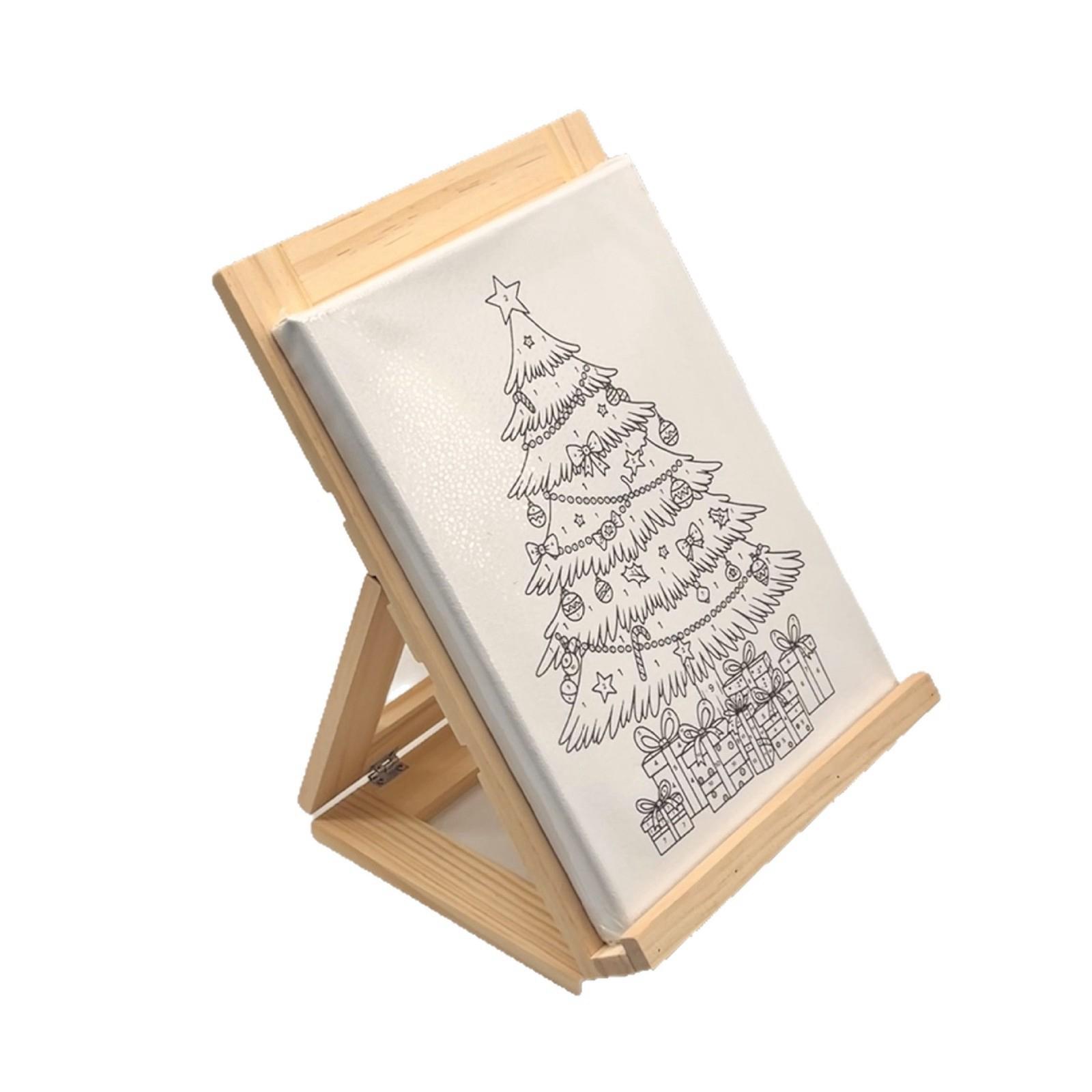 キャンバスパネル用小型木製ディスプレイイーゼル 29.5x21cm 多目的プロ仕様 完成絵画用 頑丈な背面サポート付き