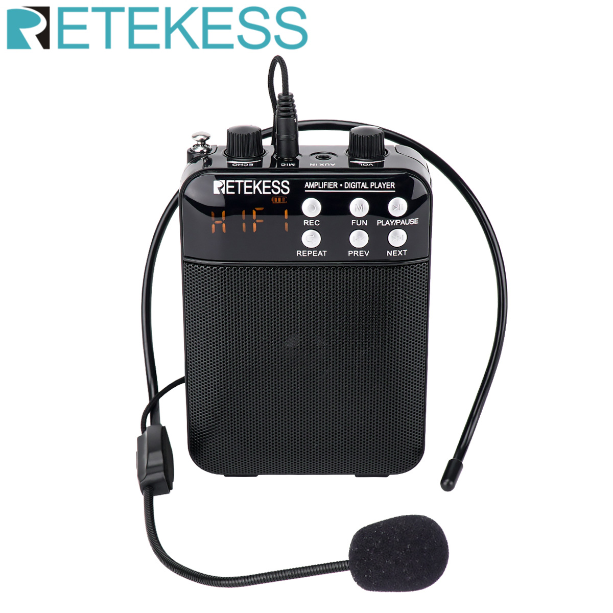 Retekess TR619 メガホン ポータブル 3 ワット FM 録音音声アンプ教師マイク スピーカー Mp3 プレーヤー FM ラジオ ツアーガイド用