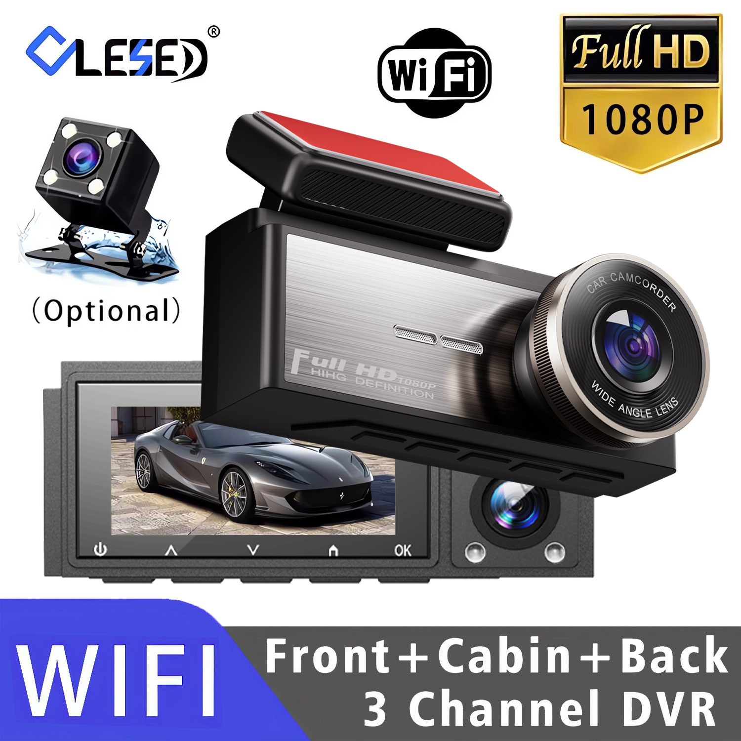 3 チャンネル ダッシュ カム HD 1080P Wifi 車内車 DVR 3 ウェイ レンズ カメラ DVR レコーダー ビデオ レジストレーター ダッシュカム カムコード