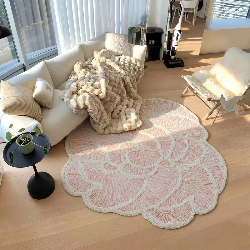 不規則な形状のカーペットリビングルーム厚い豪華なクロークラグフレンチスタイルの寝室の装飾カーペットふわふわソフトラウンジフロアマット