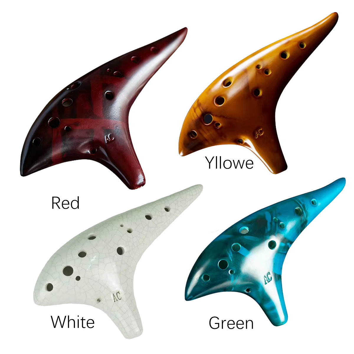 Miwayer 12 Tones Alto C Ocarina, Premium Ceramic Classic Flute Musical Instrument, Ideal Gift for Beginners & Music Lovers
