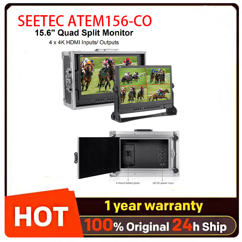 SEETEC ATEM156-CO 15.6 インチ 4K HDMI マルチビュー ポータブル キャリーオン ブロードキャスト ディレクター モニター
