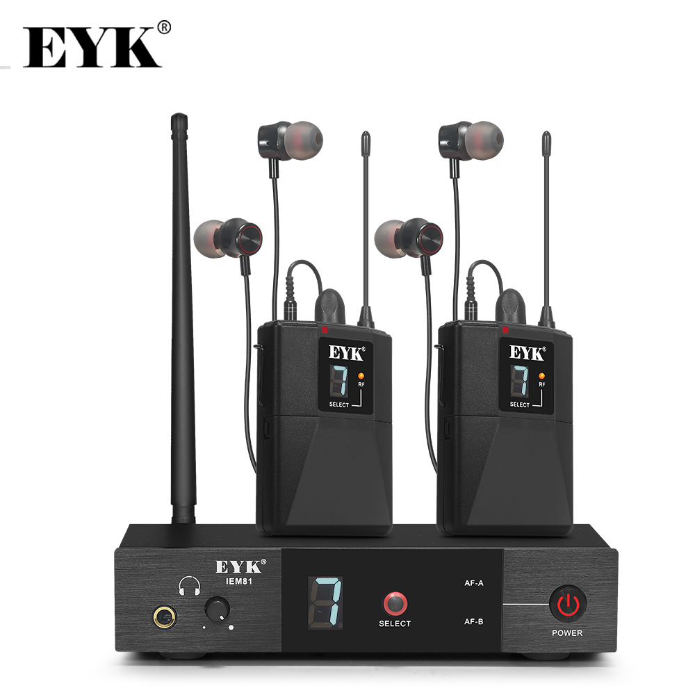EYK IEM81 インイヤーモニターワイヤレスシステム UHF シングルチャンネル複数ボディパックトランスミッターステージバンドライブショーに最適