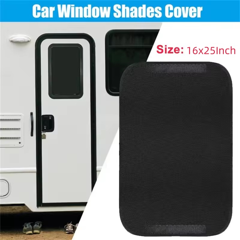 1pc ブラック RV ドアとウィンドウシェードカバー 16 × 25 インチキャンピングカーキャンピングカーキャラバン遮光窓カーテン旅行 RV アクセサリー