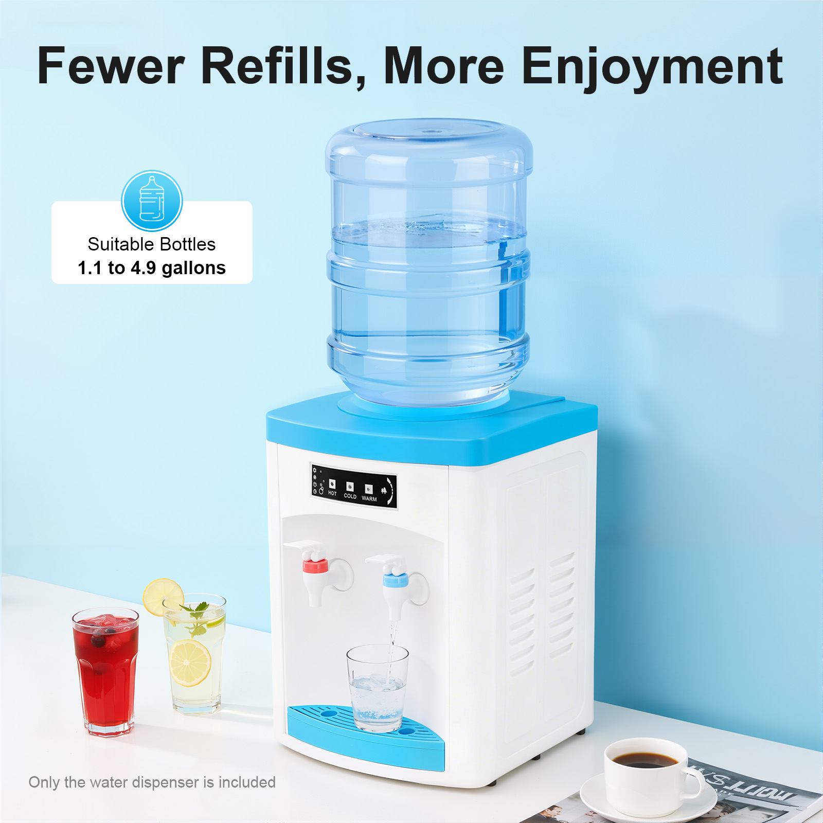 温冷水ディスペンサー、オフィス、寝室、キッチン用のコンパクトなカウンタートップウォータークーラーヒーター