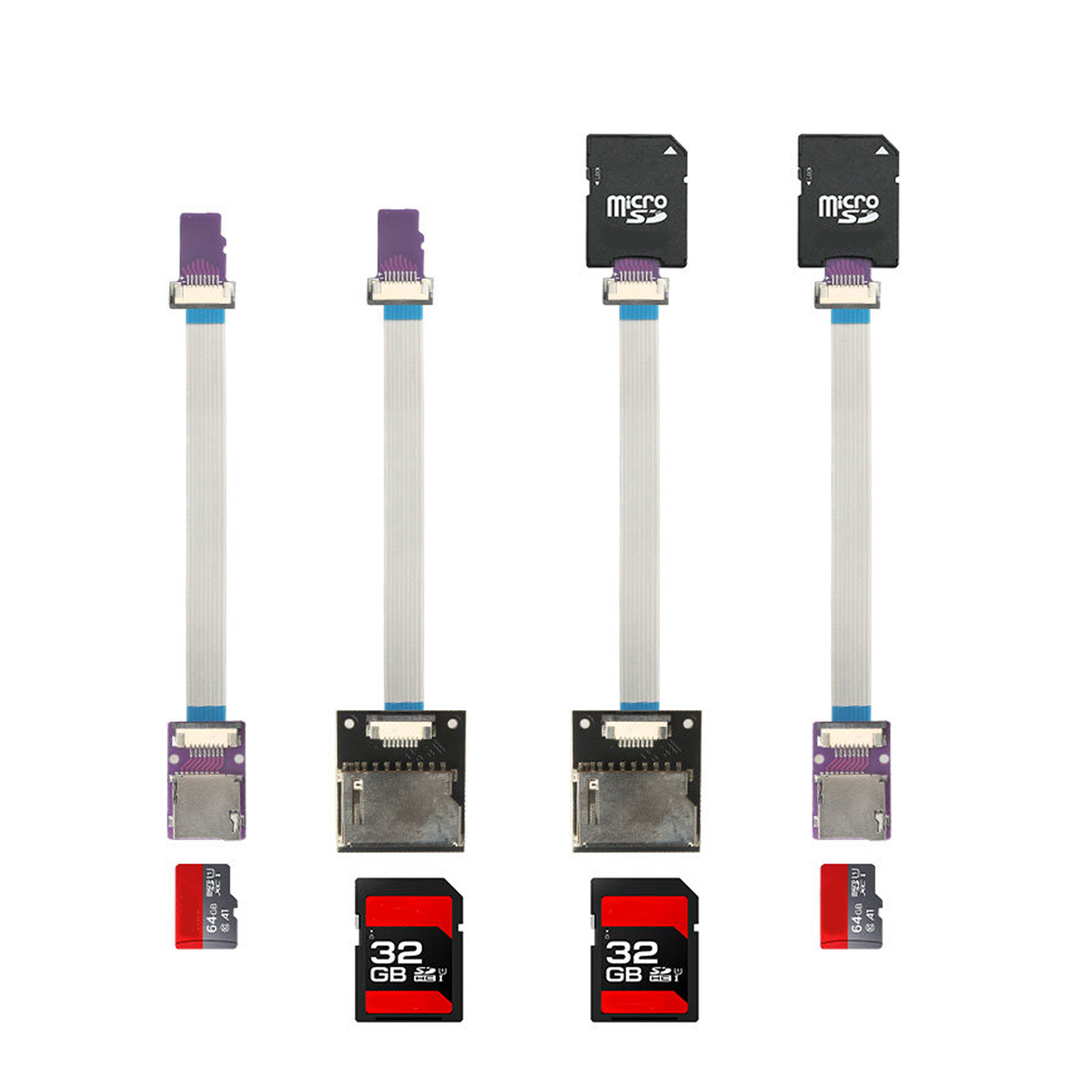 Micro SD オス - メス フレキシブル エクステンダー、Raspberry Pi、Arduino、3D プリンター用の Micro SD カード延長ケーブル アダプター