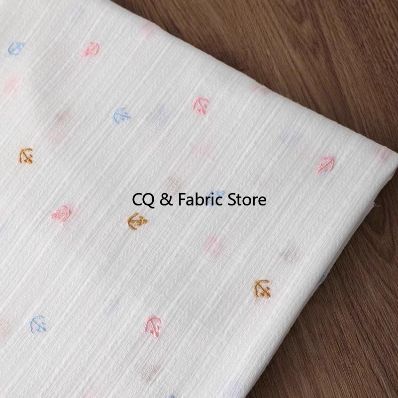 夏春薄い白刺繍綿生地パジャマホームウェア子供服 Diy 布メートルによる