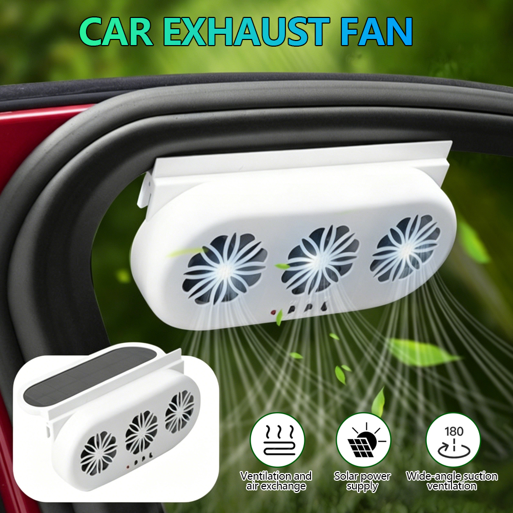 ソーラーエアベントファン車クーラーファン 3 ヘッド電気自動車排気ファン USB 充電ウィンドウラジエーターベンチレーターラジエーター