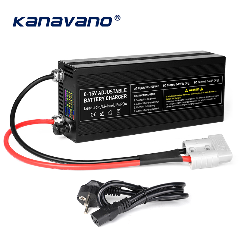 Lifepo4 充電器 12V 60A/100A 12.8V バッテリーパック用高電流高速 CAnti 逆接続調整可能な電圧電流充電器