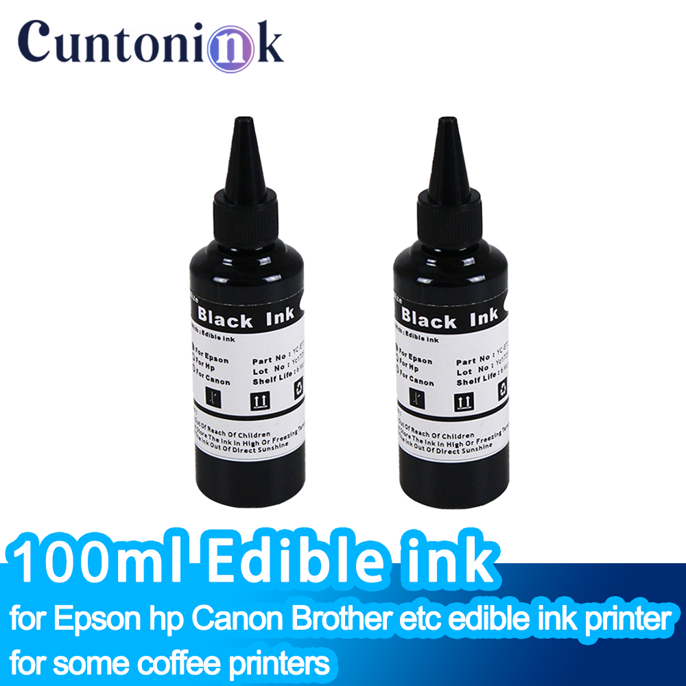100ml 食用プリンター詰め替えインクボトル Epson HP Canon Brother などの食用インクプリンターおよび一部のコーヒープリンター用
