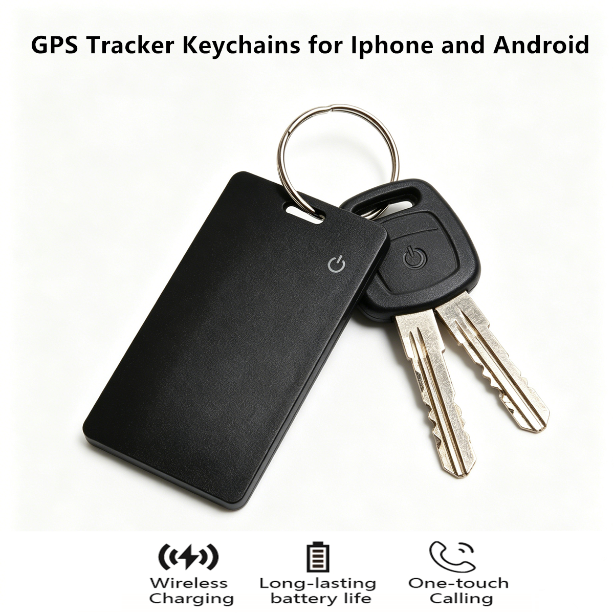 GPS ロケーター カード ワイヤレス充電 位置追跡 ウォレット トラッカー カード 防水 Apple と連携 Find My Android Find Hub