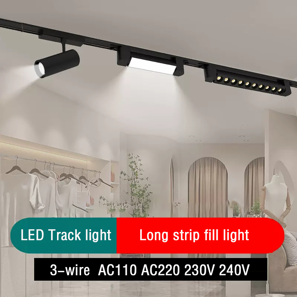 3 線式ロングトラック照明 AC110V 220V LED フィルライト ライブリニアランプ LED グリルガイドランプ 10W 20W 30W 投光器スポットライト