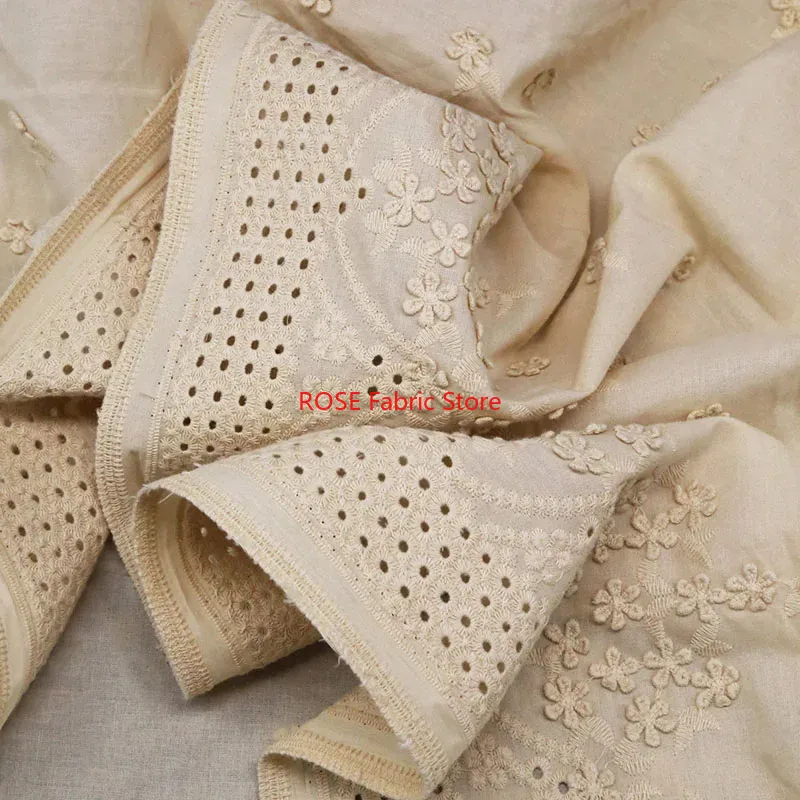 3D 花の刺繍綿生地ソフト通気性デザイナードレス Cothing 縫製材料マニュアル DIY 材料