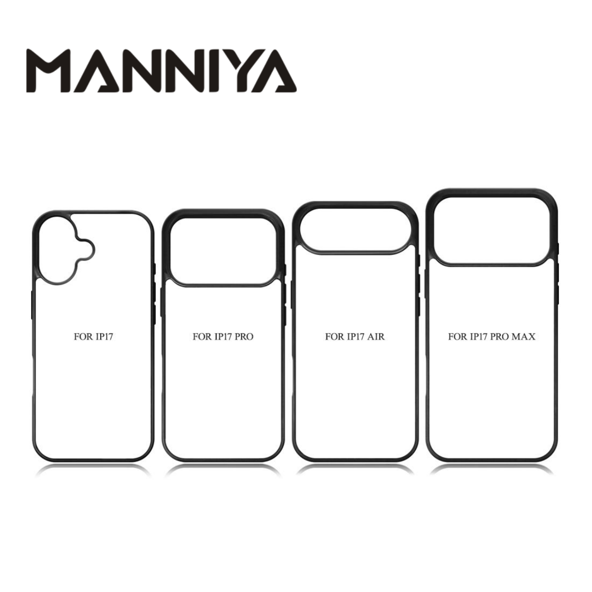 MANNIYA iphone 17 空気 17 プロマックスブランク 2D 昇華 TPU PC ラバー電話ケースカバーアルミインサート 10 ピース/ロット