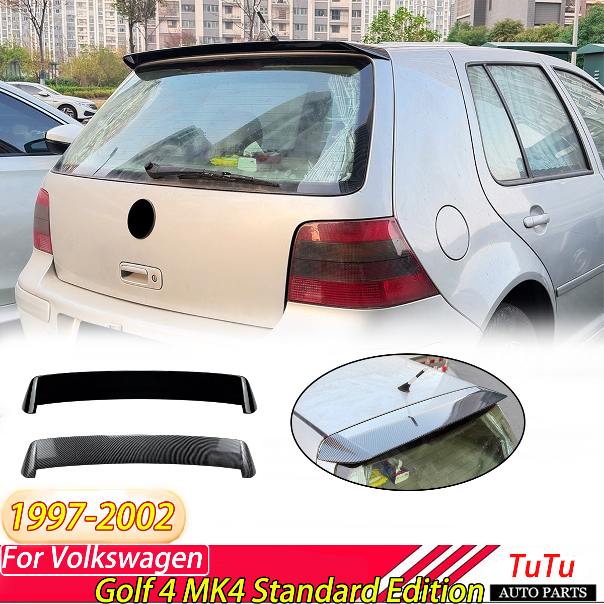 車のスポイラーウィングフォルクスワーゲンゴルフ 4 MK4 標準版 1997-2002 リアルーフリップテールフィンガードプロテクターカバーキットチューニング