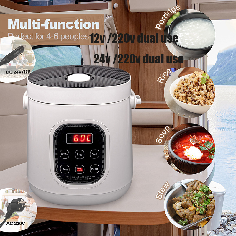 車の炊飯器 12v 24v 220v 車の家庭用デュアル使用自動運転ポータブル炊飯器 24v トラックスマート炊飯器ランチボックス