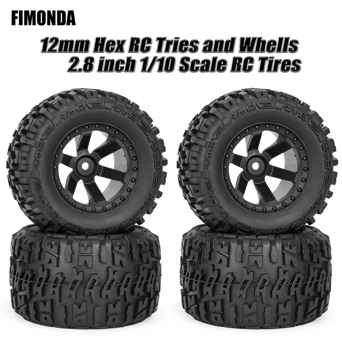 12 ミリメートル六角 RC ホイールとタイヤ 1/10 スケール 2.8 RC トラックタイヤホイール Traxxas タイヤホイール Arrma タイヤホイール Redcat 火山タイヤ