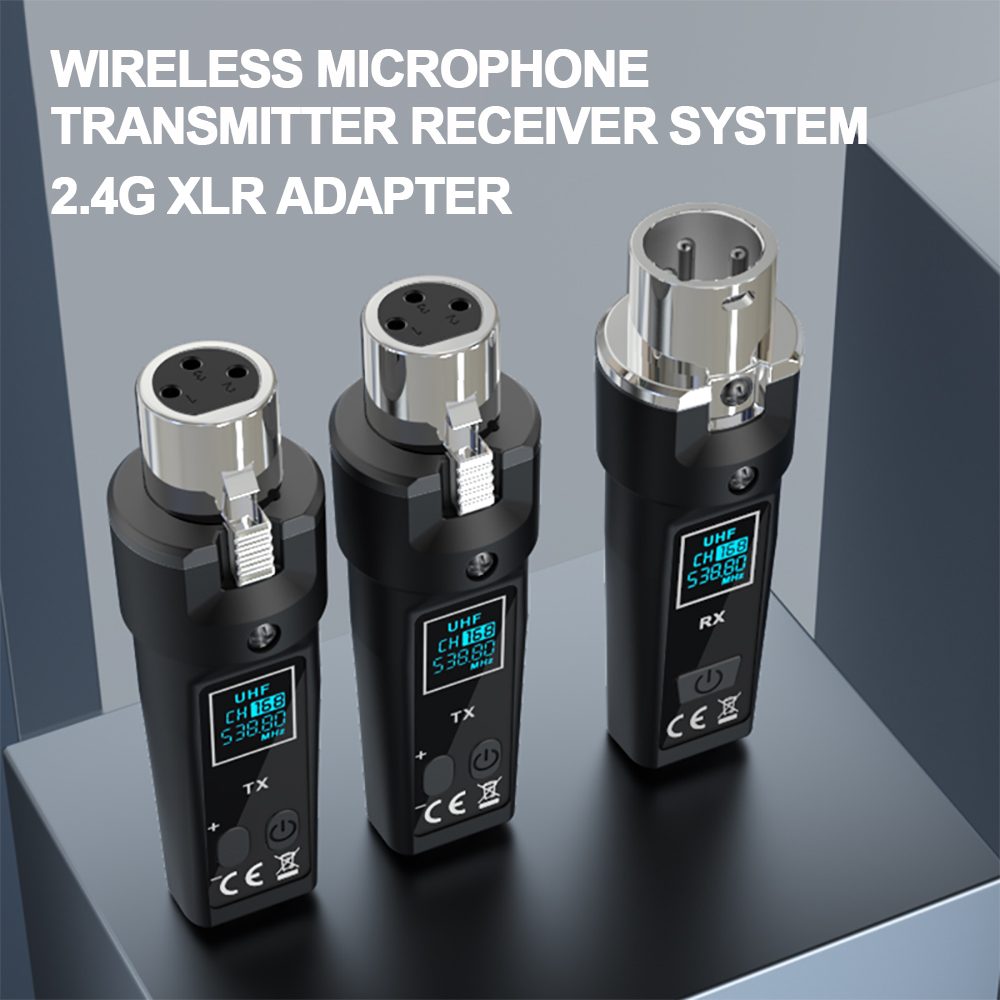 2.4G XLRアダプターシステムDGNOGワイヤレスマイクトランスミッターレシーバーシステムダイナミックマイクオーディオミキサーPAシステムギター用