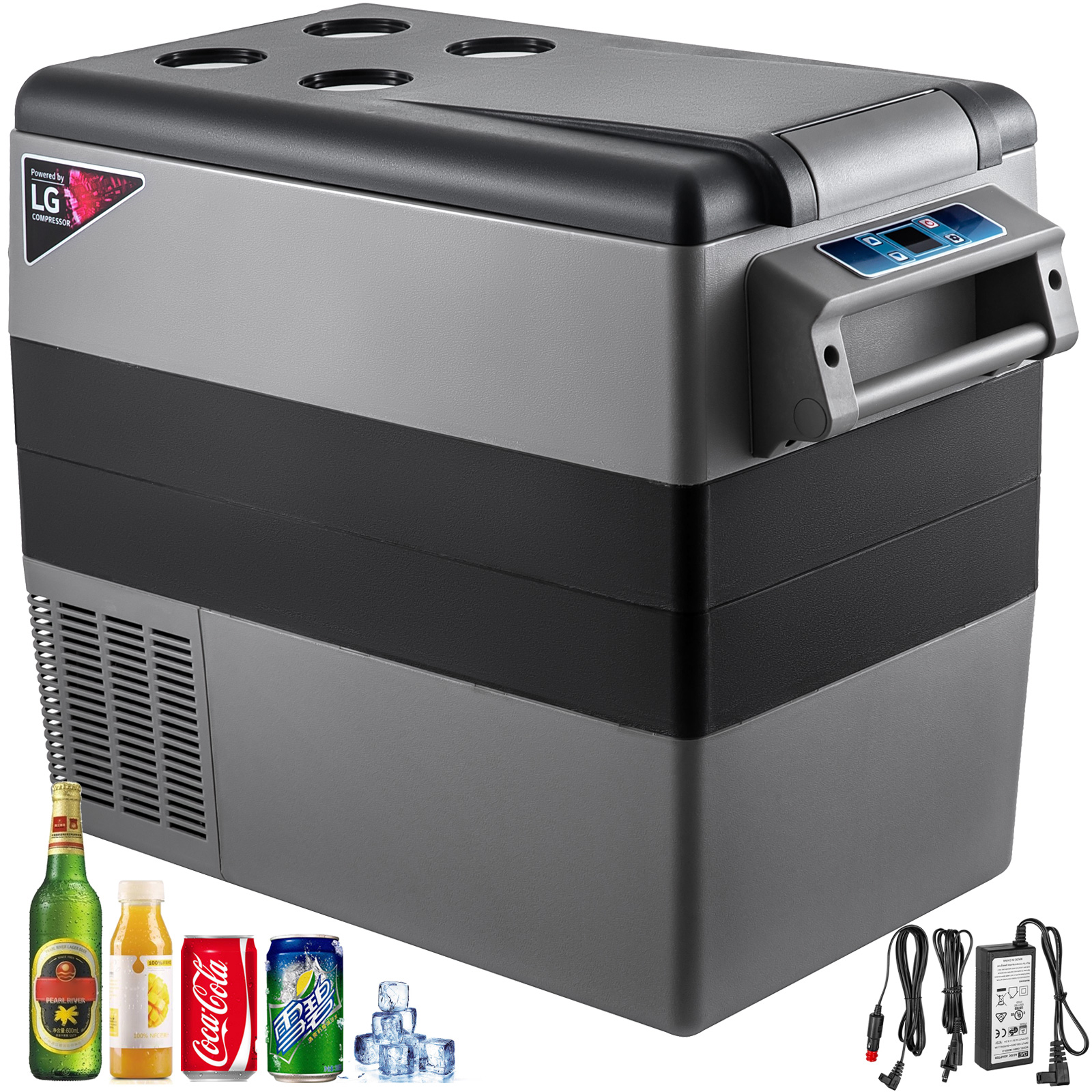 SucceBuy 20L 22L 35L 45L 55L 車の冷蔵庫ミニ冷蔵庫冷凍庫ポータブルコンプレッサークーラー 12/24V DC 110-240V アイスボックス
