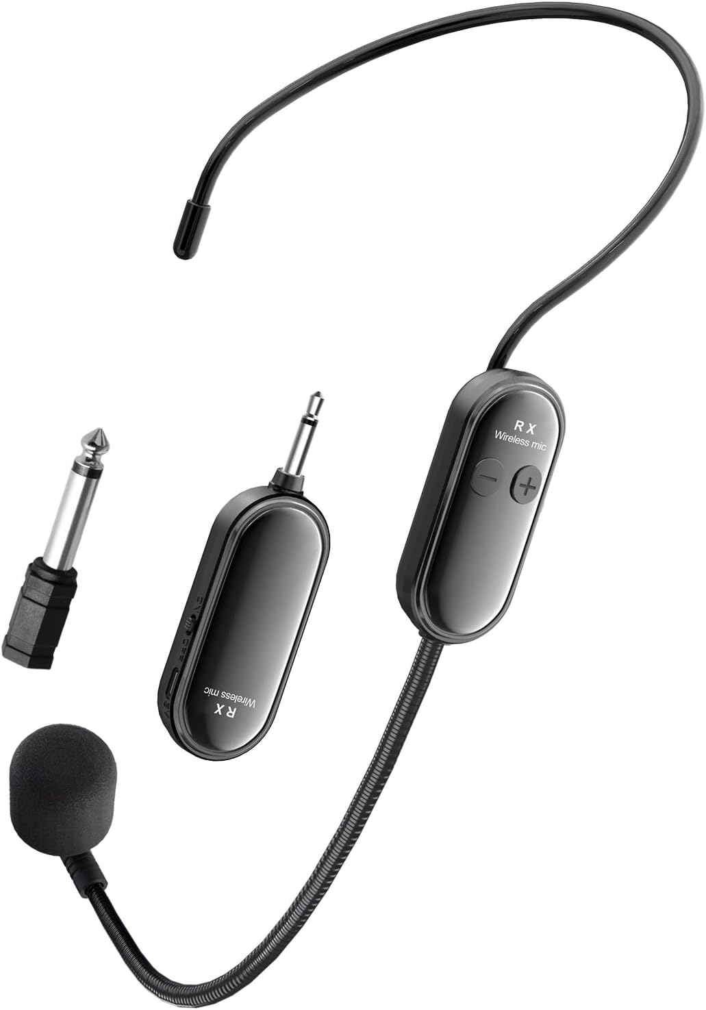 XIAOKOA 2.4G ヘッドセット ワイヤレス マイク キット 観光ガイド講師用受信機および送信機 大規模な会議活動