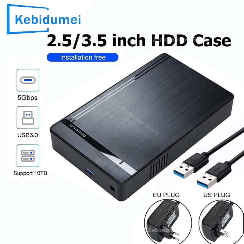 3.5 インチ HDD ケース SATA - USB 3.0 アダプター 2.5 インチ 3.5 インチ SSD ディスク用外付けハードドライブエンクロージャ 450Mb/s 10TB HDD ケース PC ラップトップ用