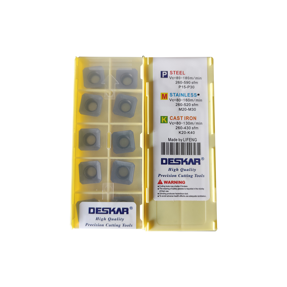 100% オリジナル Deskar SEKT 四辺形高速送りミーリングインサート - 1204 シリーズ (AFTN XM) LF6018/LDA