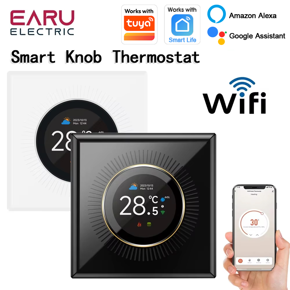 TUYA WiFi スマートノブサーモスタット床暖房水ガスボイラーホームルーム Programmabeating 水ガスボイラー Alexa Google ホーム用
