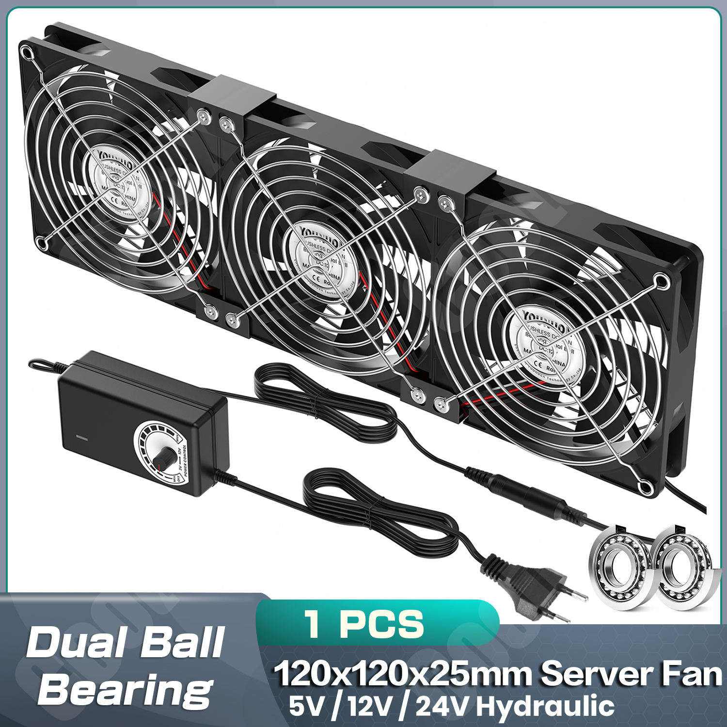12 センチメートル高速 DC 12V 110V 220V 240V Btc マイニングマシンシャーシワークステーションキャビネットラジエーター 120 ミリメートル暴力サーバー冷却ファン