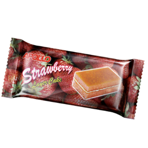 Apollo Strawberry Cake, 18g, Made in Malaysia, Halal-certified boxed, with sweet strawberry filling, suitable for retail and export, available for international bulk purchases