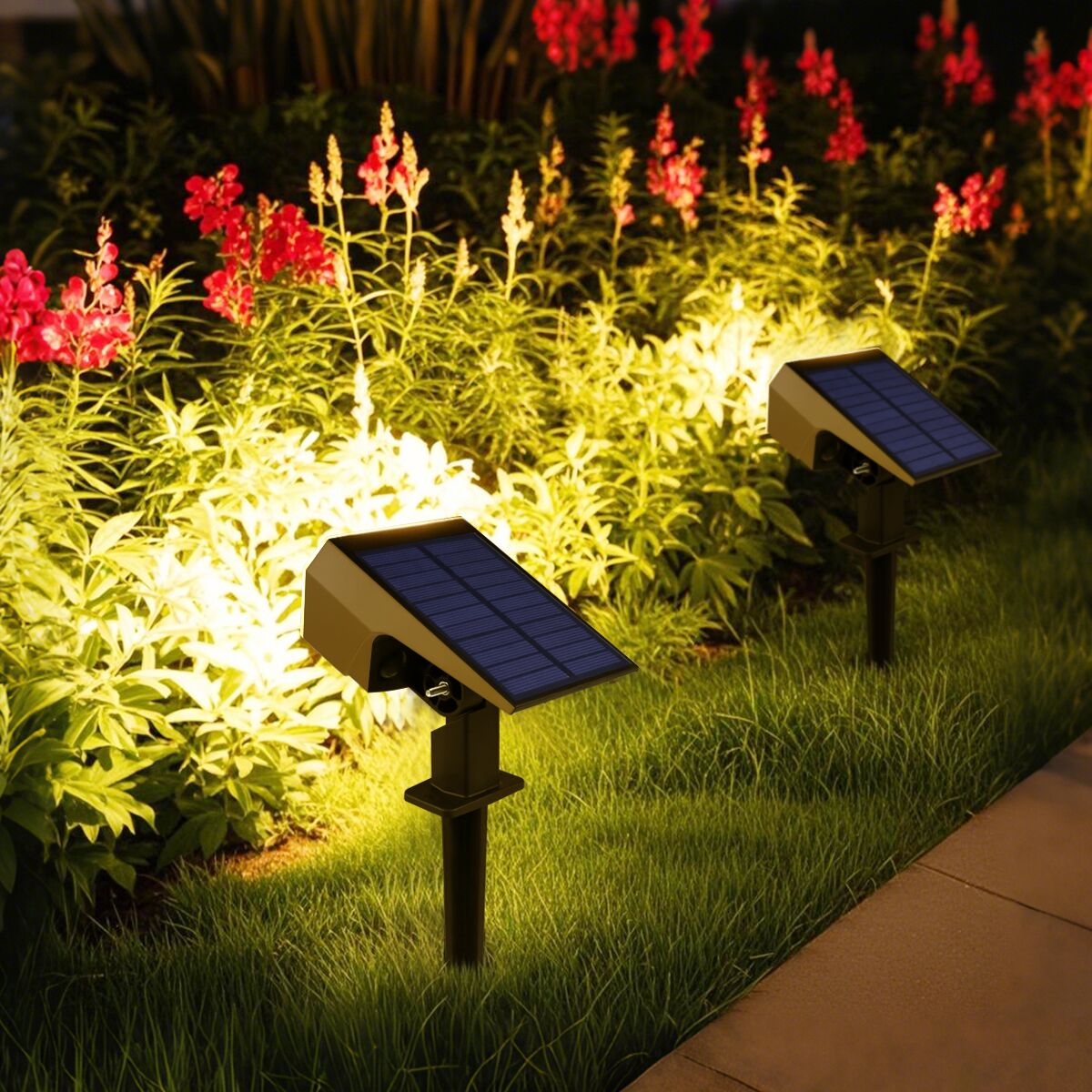 1200mAh バッテリー電源屋外 LED ソーラースポットライト防水ガーデンスポットライト庭の裏庭の芝生通路風景装飾