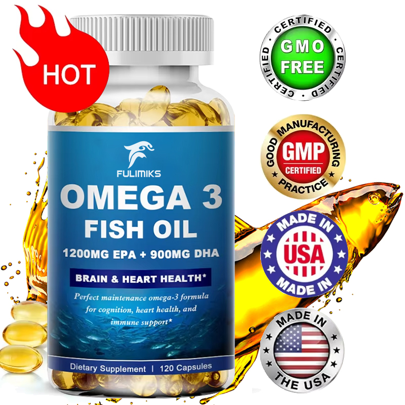 Fulimiks 天然魚オメガ 3 フィッシュオイル – 120/60 ソフトジェル – 3600mg 高 EPA 1300mg DHA 900mg 非遺伝子組み換えグルテンフリー栄養補助食品