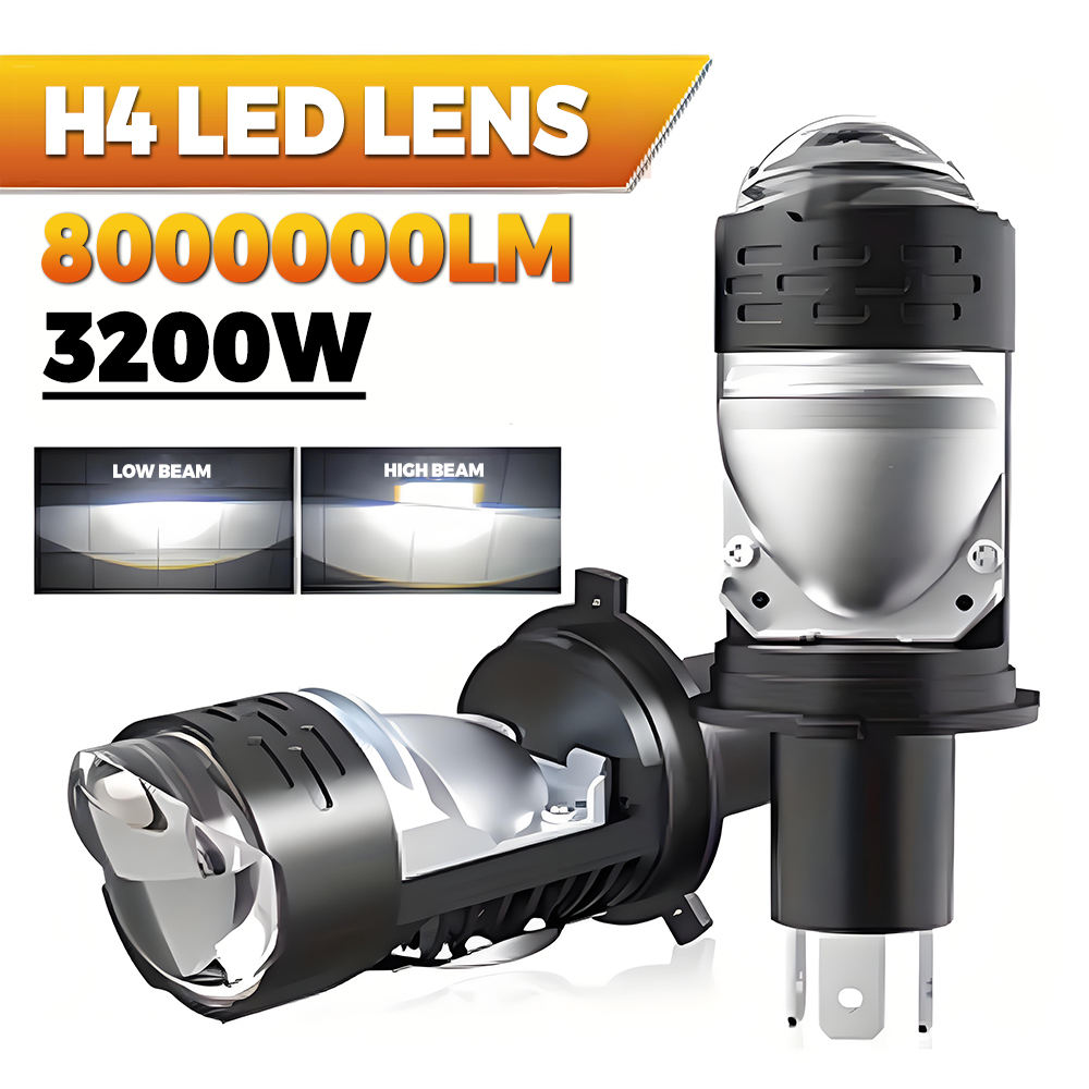 H4 Bi LED プロジェクターレンズ LED 車のヘッドライト電球 8000000LM 3200 ワットターボ電球 H4 STG PTF デュアル高低ビームライトプラグ