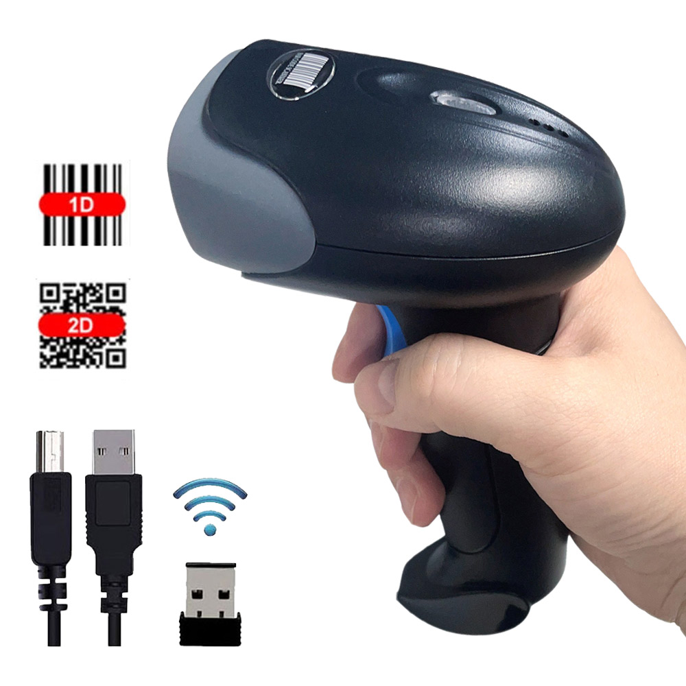 2D QR リーダースキャナ 1D/2D ハンドヘルドバーコードスキャナバーリーダーポータブル QR スキャナ USB 2.4G ワイヤレス PDF417 データマトリックスコード