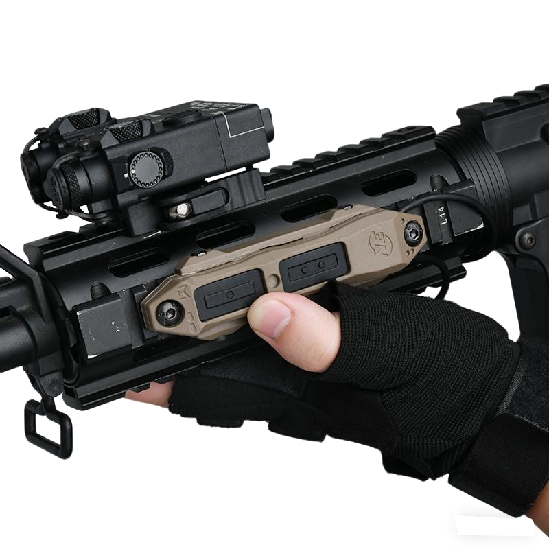 戦術デュアル機能スイッチ Mlok Keymod DBAL PEQ15 NGAL MAWL 懐中電灯スカウトライトリモート拡張圧力スイッチ