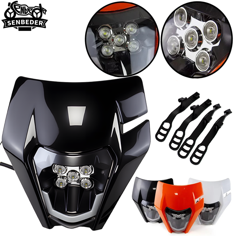 KTM LED ヘッドライトプレート EXC EXCF SX XC 125 150 250 350 450 モトクロスダートピットバイクアクセサリーモトエンデューロオートバイマスク