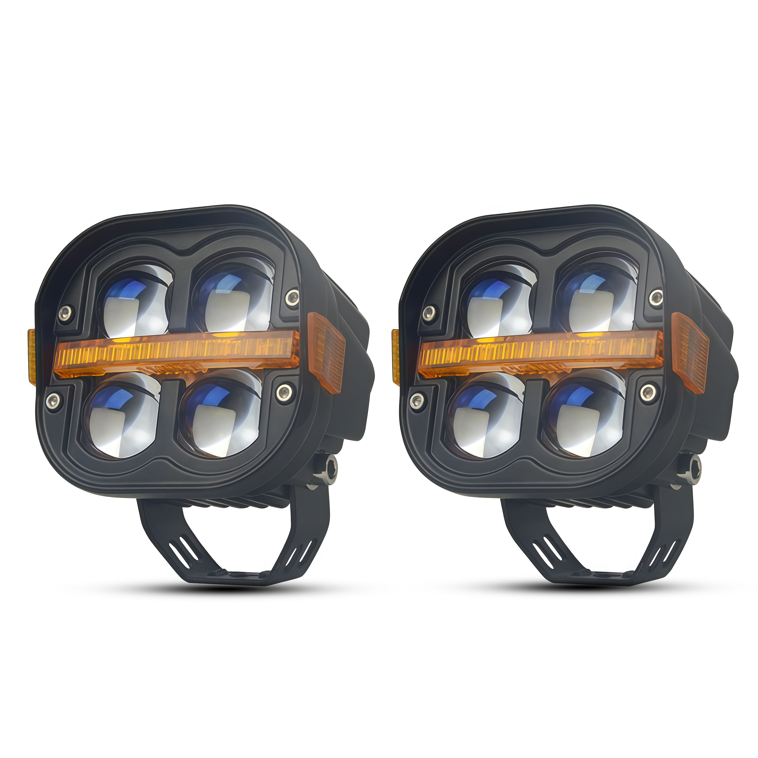 4 "140 ワット LED ワークライトフォグライトドライビングランプデュアルカラー DRL BMW R1200GS R1250GS F800 F850 F900 オートバイ SUV ATV UTV トラック