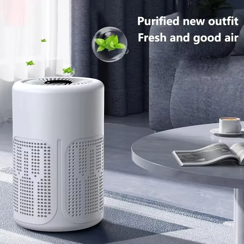 ポータブルデスクトップ空気清浄機 HEPA フィルターマイナスイオン除去ホルムアルデヒド臭煙塵交換可能